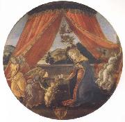 Sandro Botticelli Madonna and Child with three Angels or Madonna of the Pavilion china oil painting artist